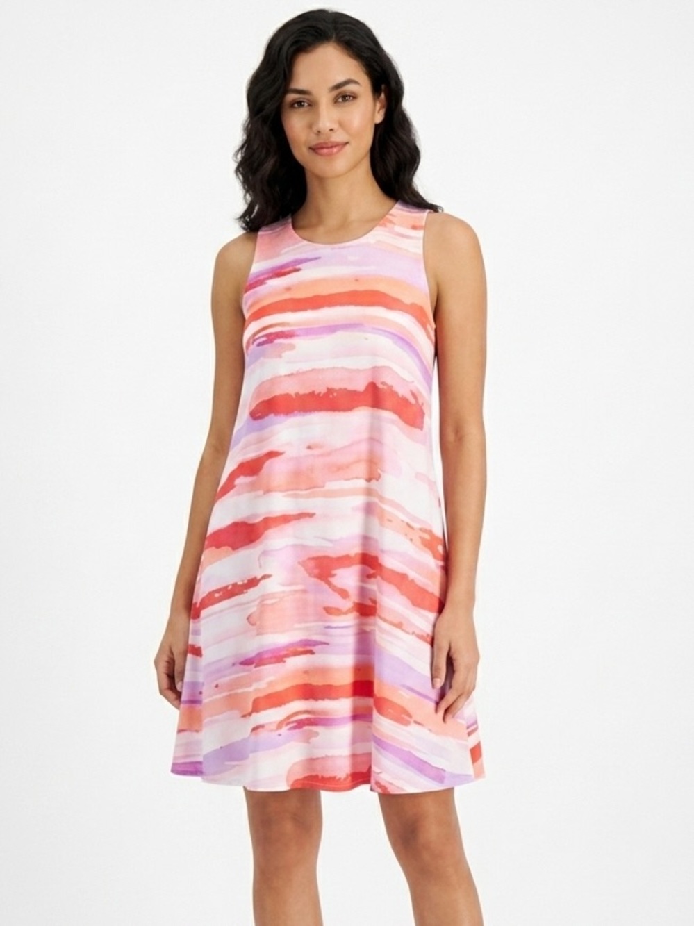 [Calvin Klein] Adorable Watercolor Trapeze Dress